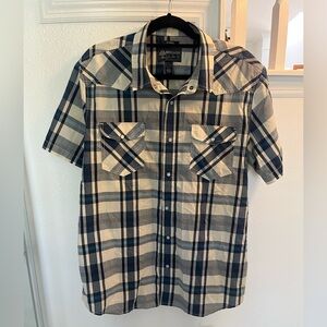 American Rag Navy and White Plaid Shirt Sz XL